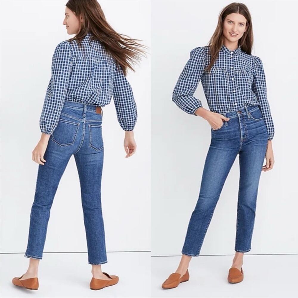 NWT Madewell Stovepipe Blue Jeans Antoine Wash AJ204 Classic Denim - Picture 13 of 13
